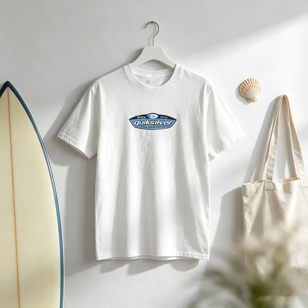 Streetwear Brand Label - تي شيرت بطبعة شعار بيضاوي من